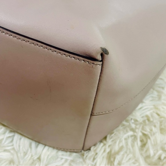 SOLD Kate Spade New York Cassy XL Leather Shopper Bow Tie Fab Lavender Gray Tote - Picture 5 of 15